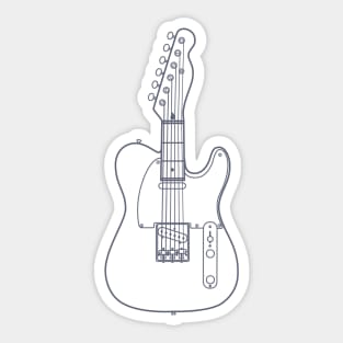 Three Frets T-Style Electric Guitar Outline Sticker